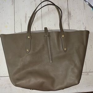 Annabel Ingall Large Isabella Tote Bag Purse carryall green pebbled leather
